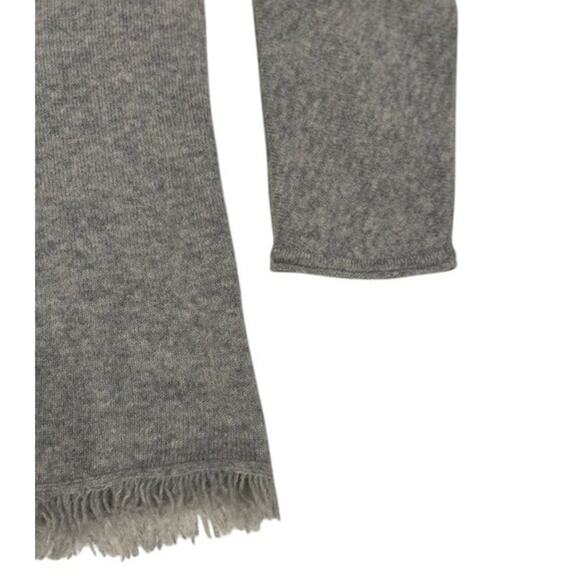 AMICI Pure Gray Grey V Neck 100% Cashmere Fringe 3/4 Dolman Sleeve Sweater SMALL - Picture 7 of 12